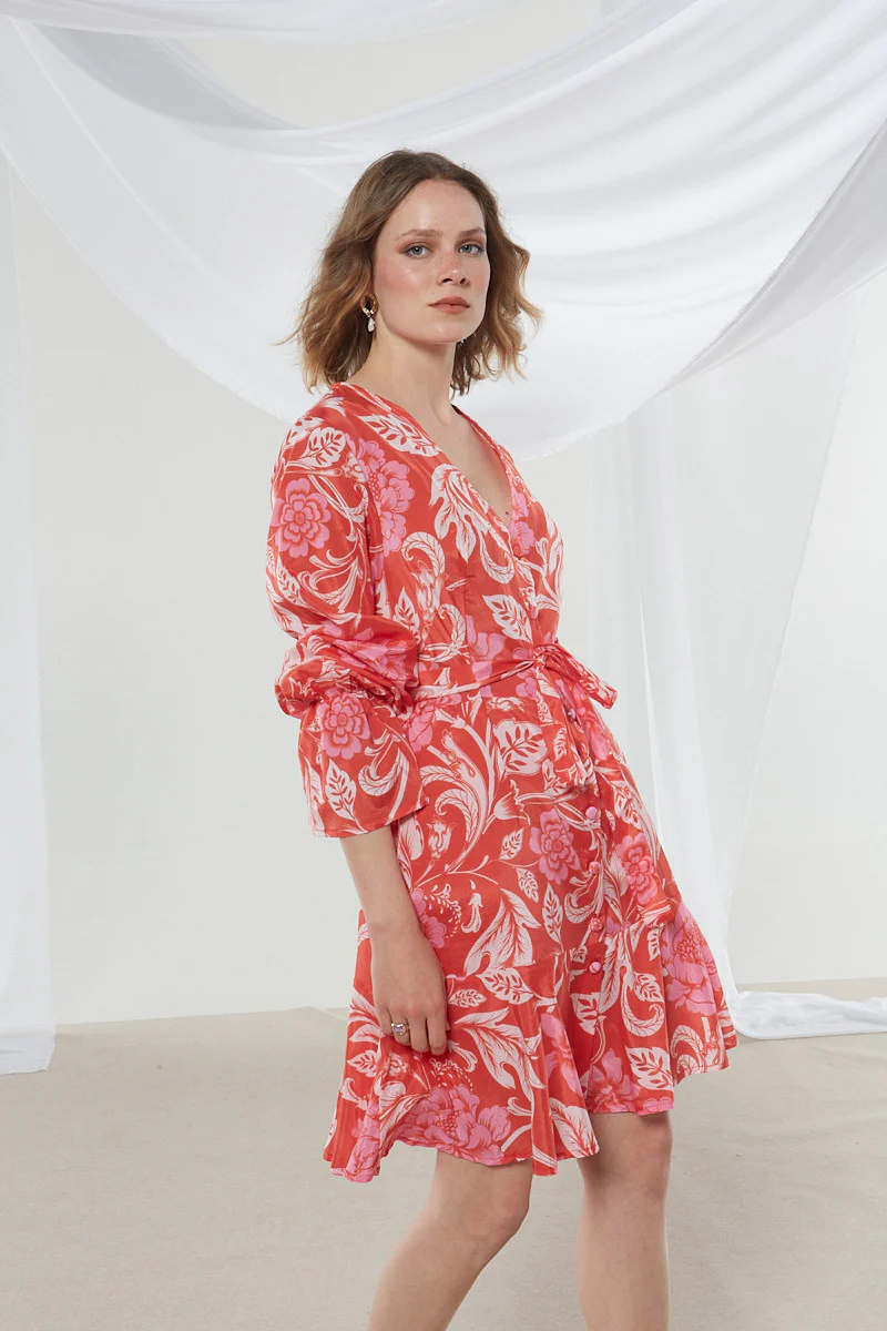 Camellia button mini dress - Image 10