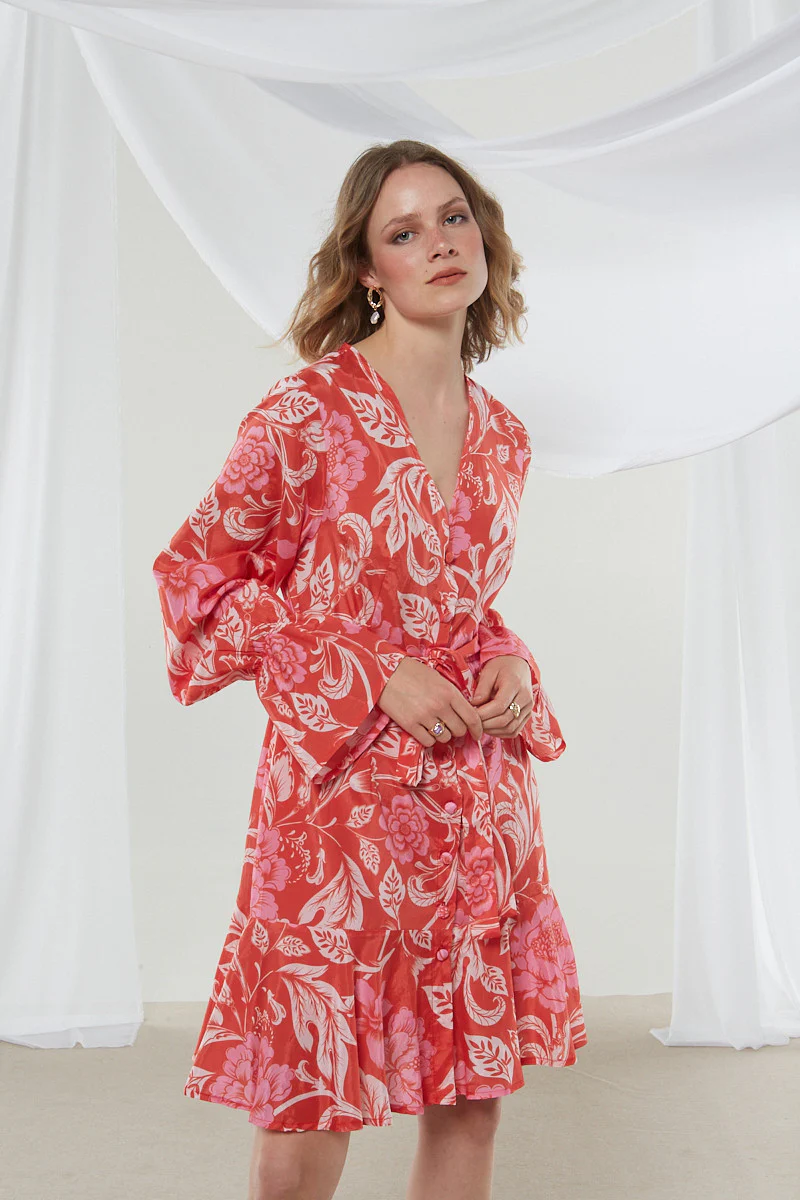 Camellia button mini dress - Image 6