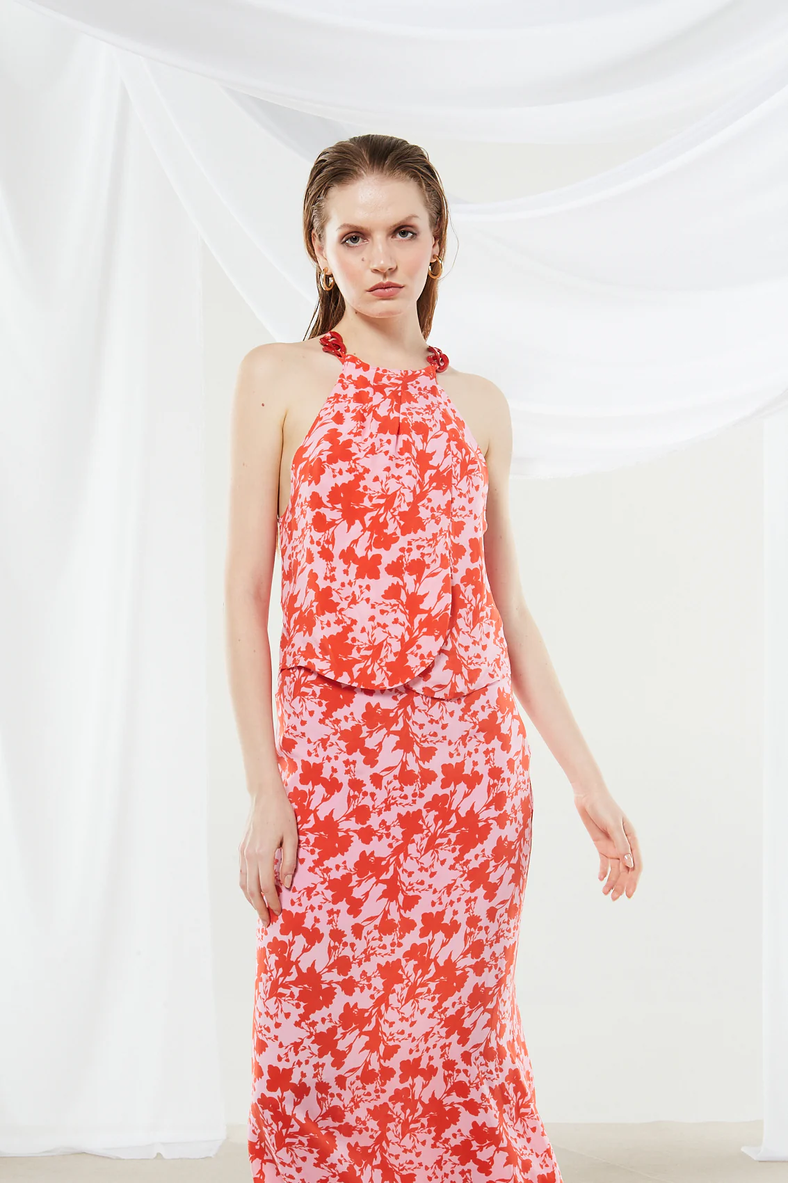 Dahlia cupro printed top