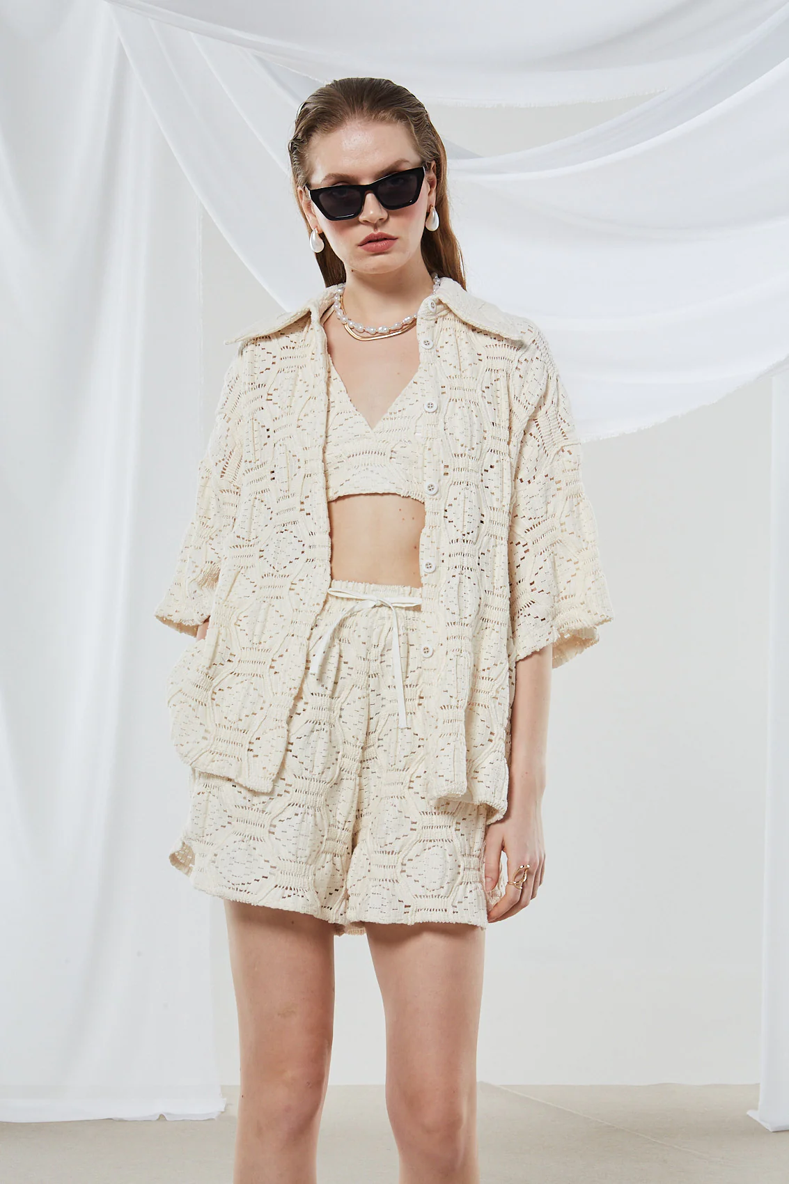 Daphne knitted ecru shirt - Image 5