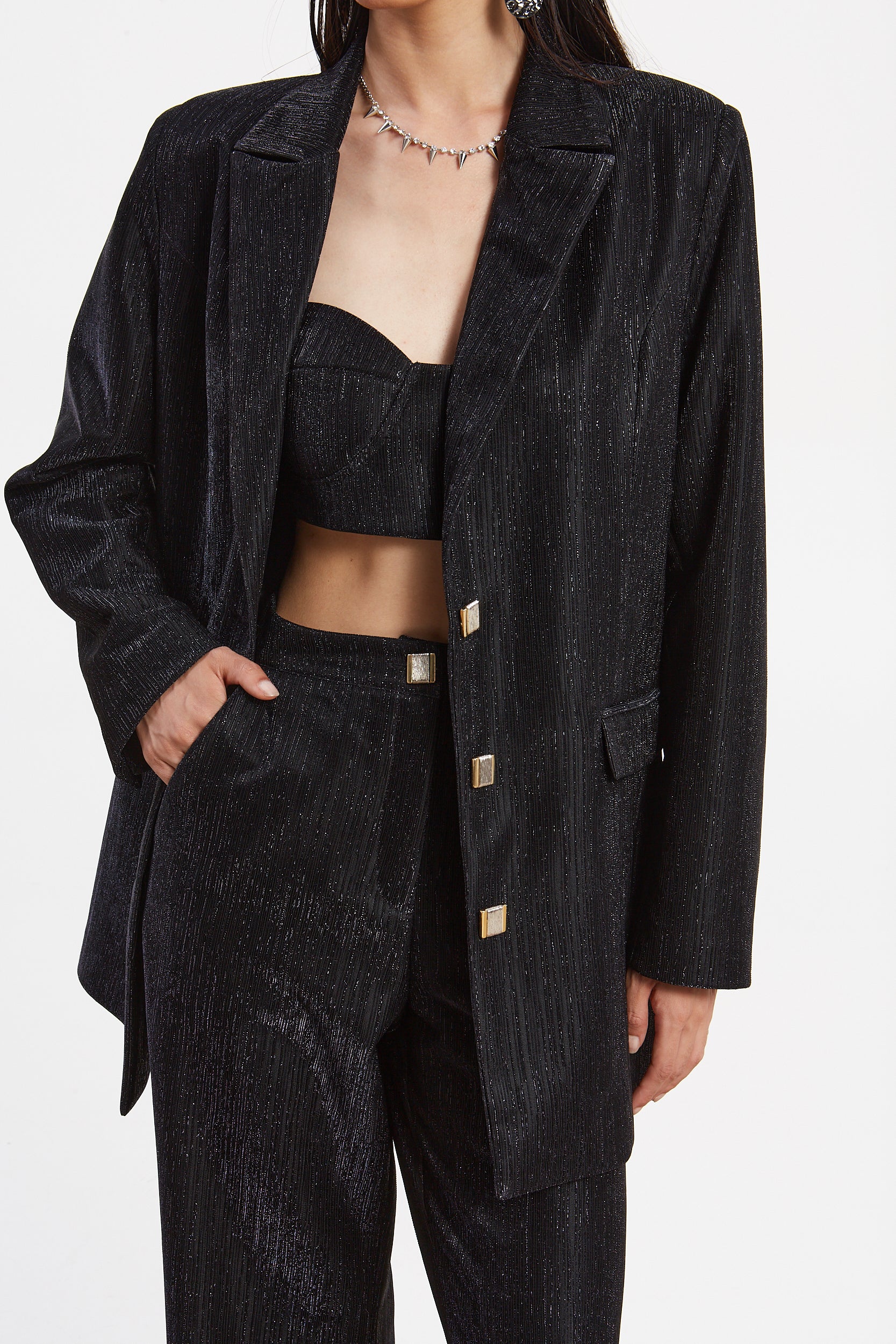 Gloria lurex black blazer - Image 2