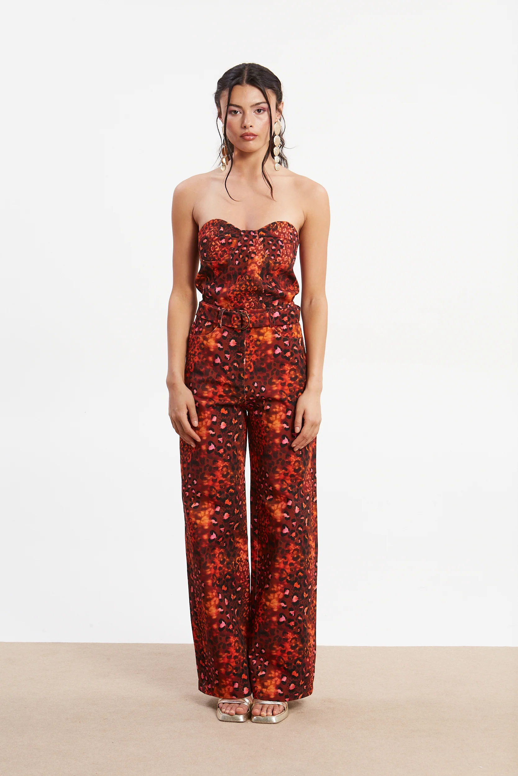 Harriet denim leopard pants