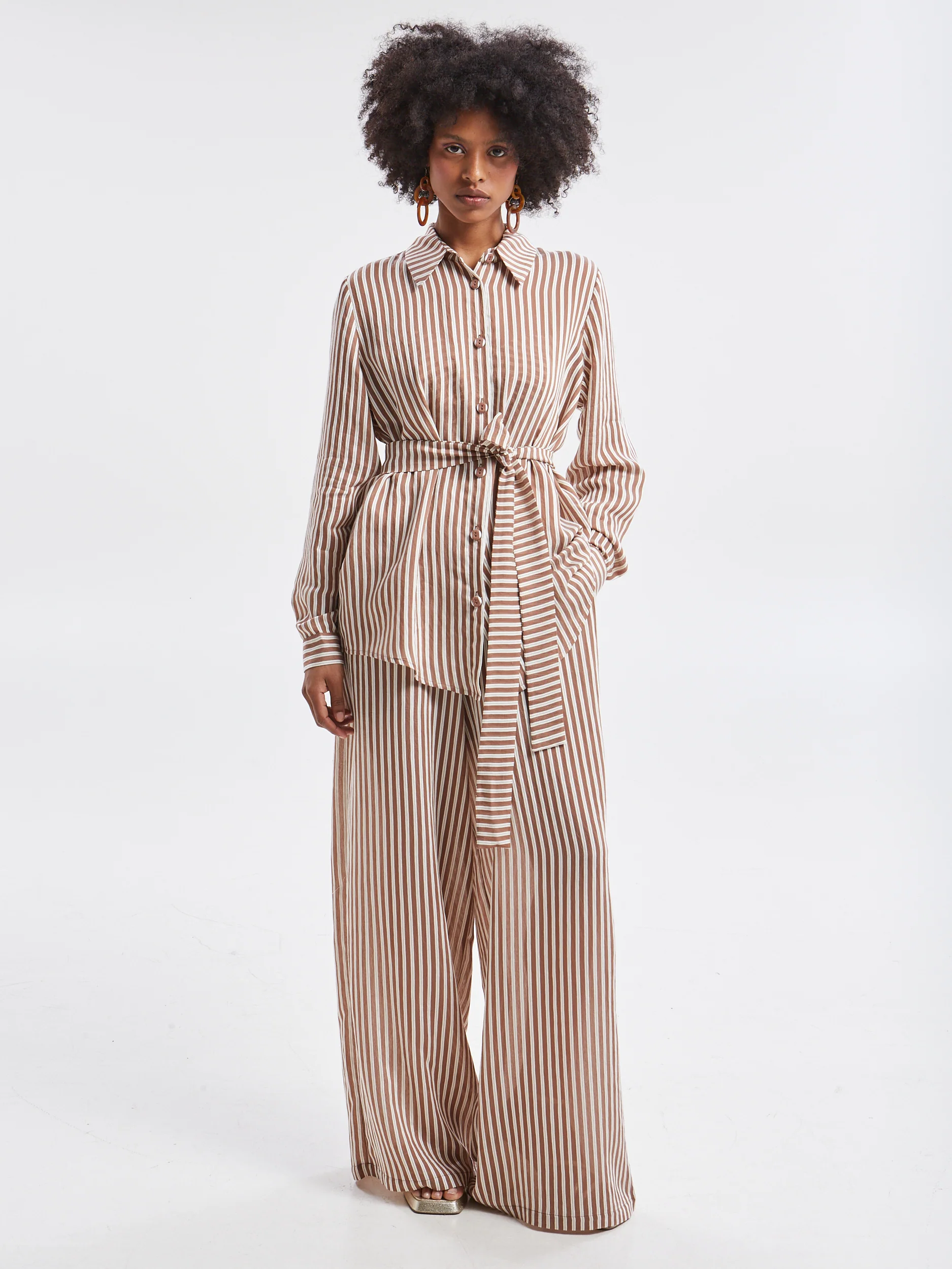 Liora striped brown shirt - Image 4