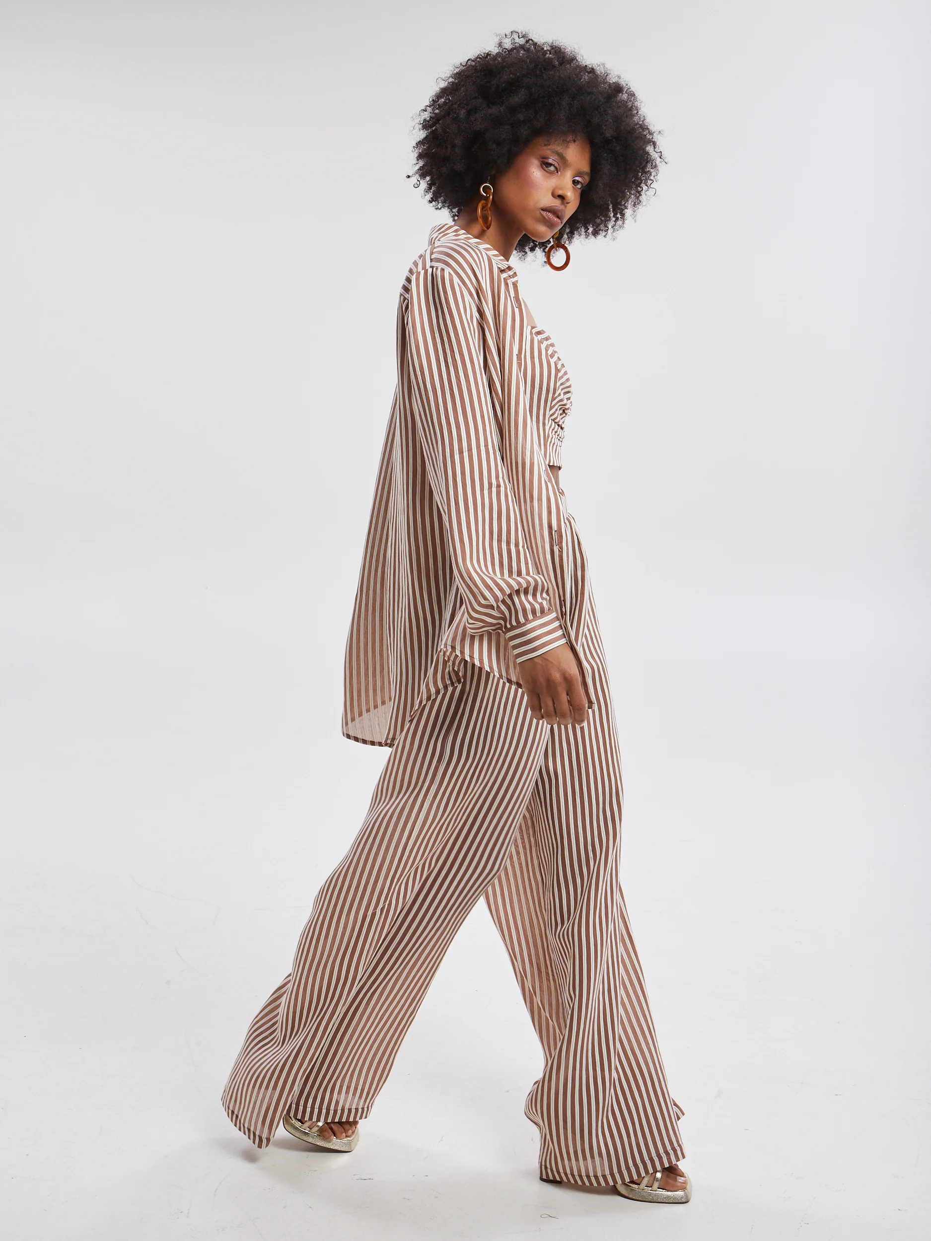 Liora striped brown shirt - Image 5