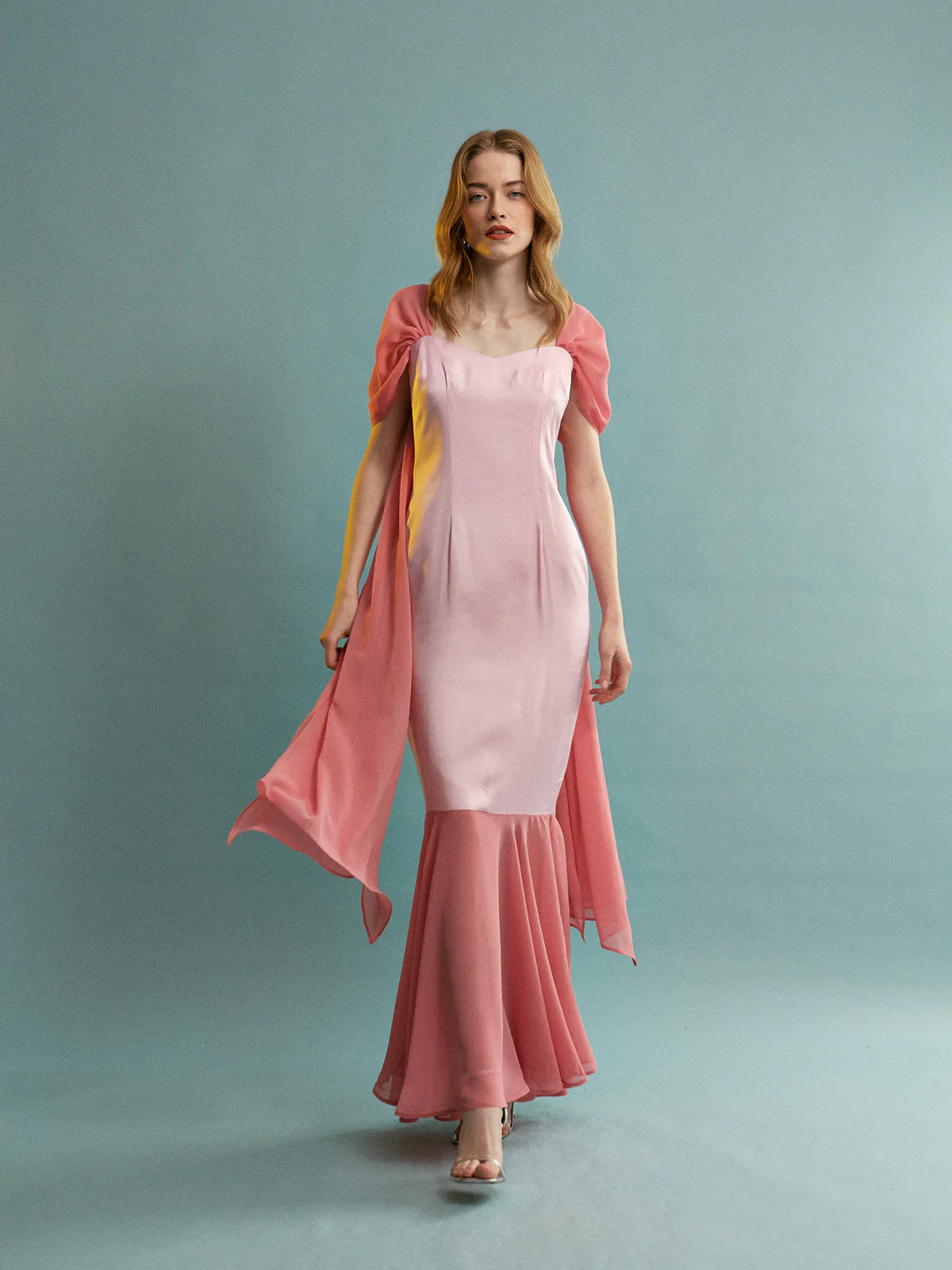 Natalie viscose maxi pink dress - Image 3