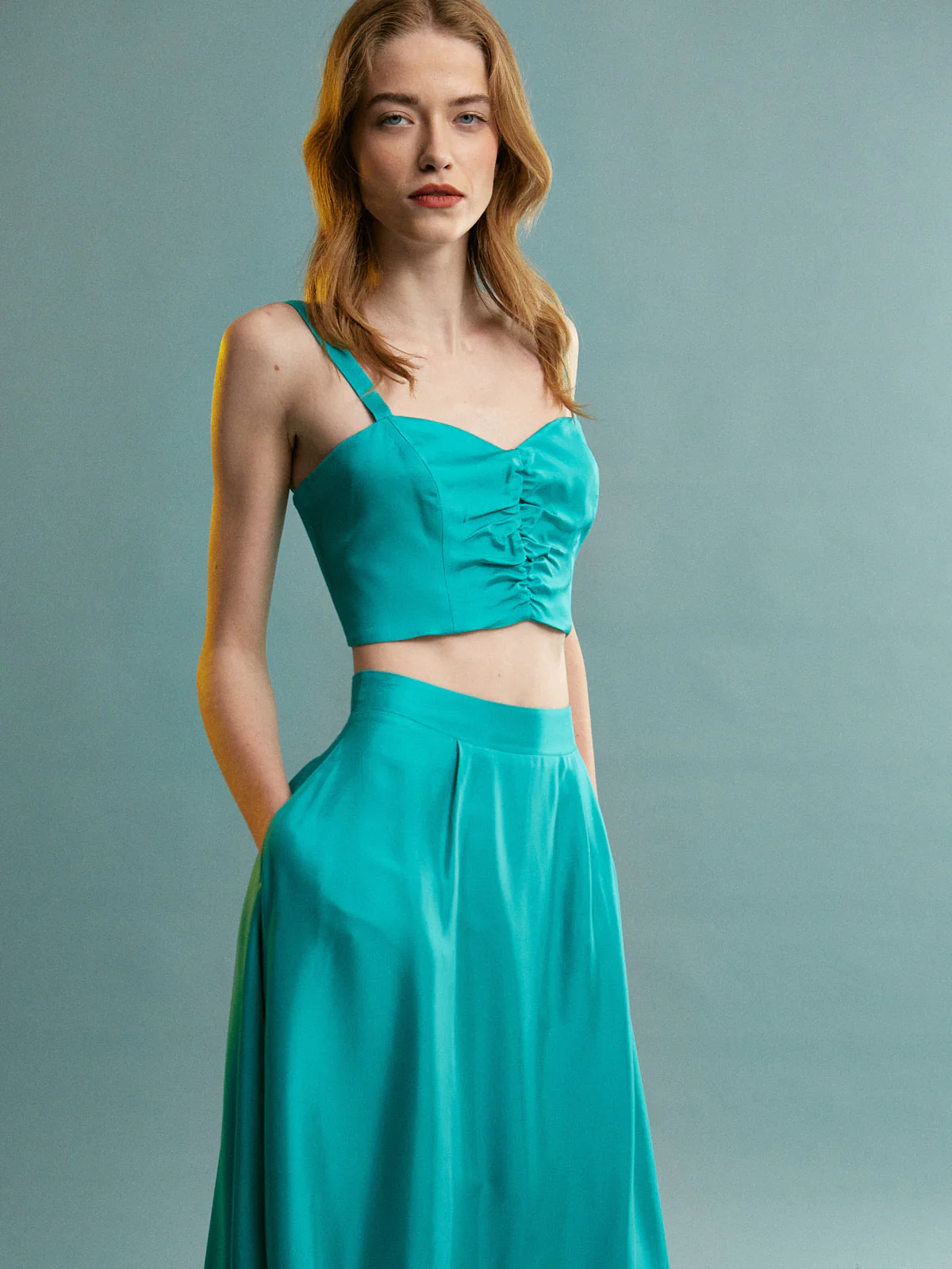 Natalie viscose turquoise skirt - Image 6