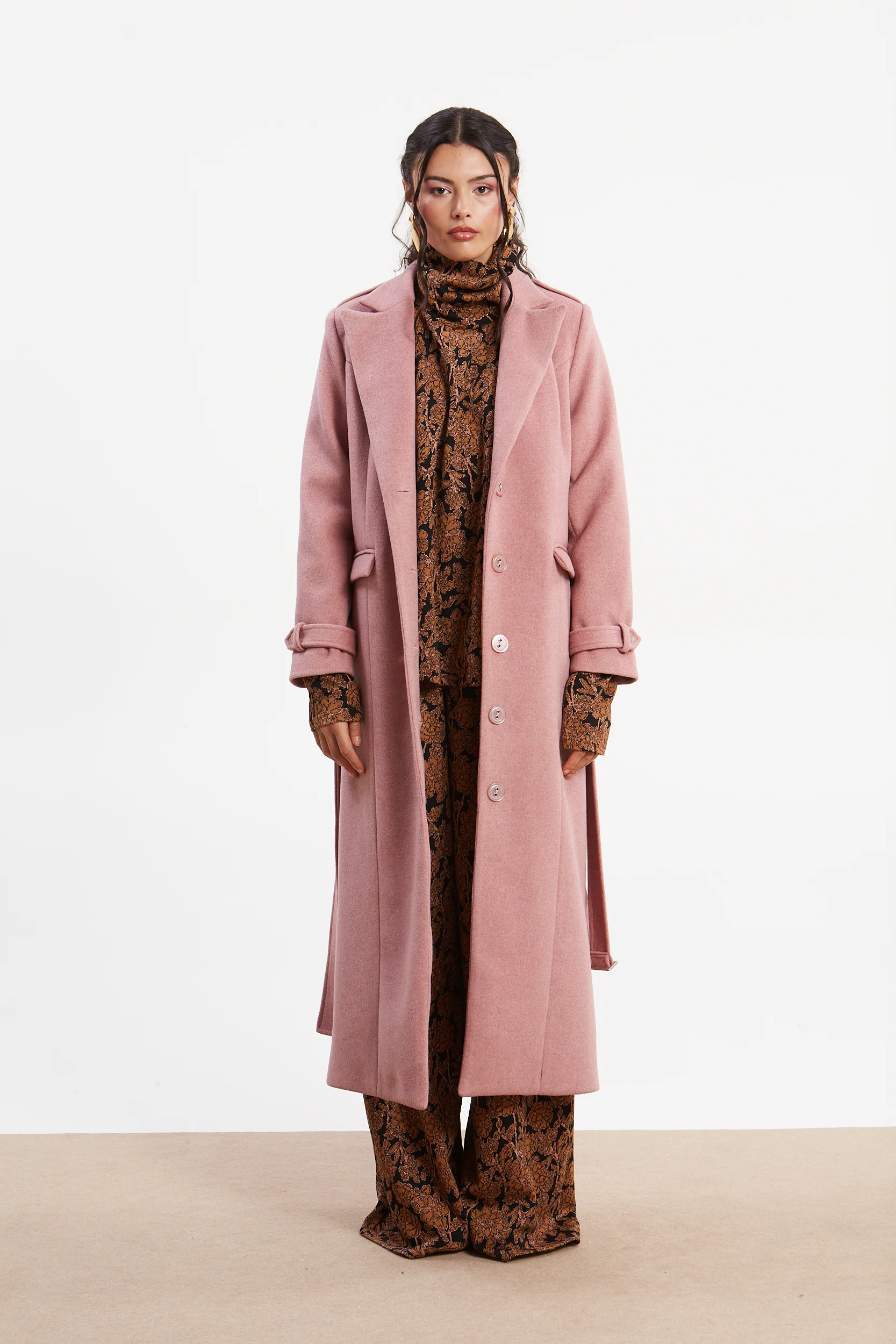 Rosa pink long coat