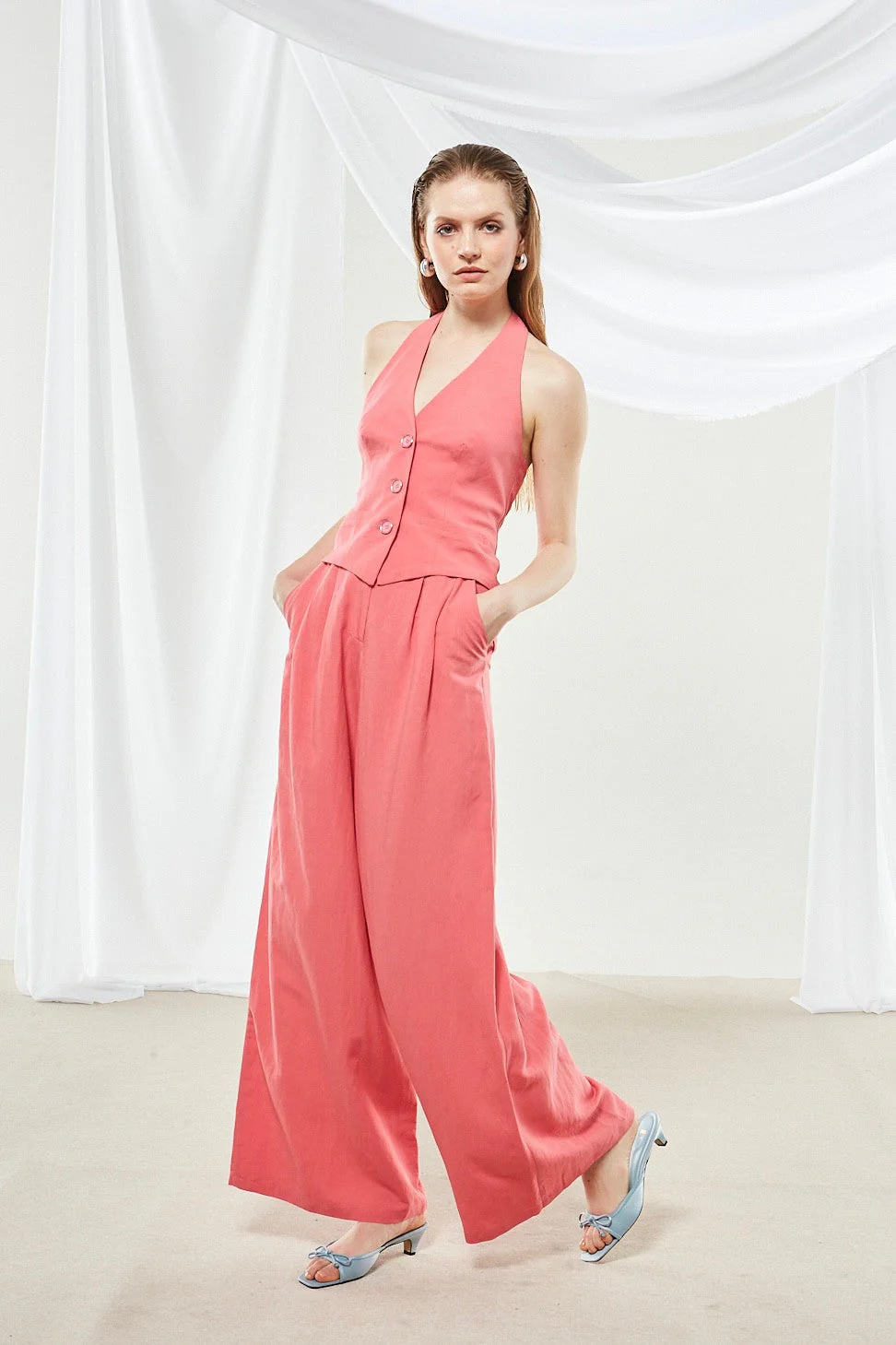 Senna coral pink vest - Image 2