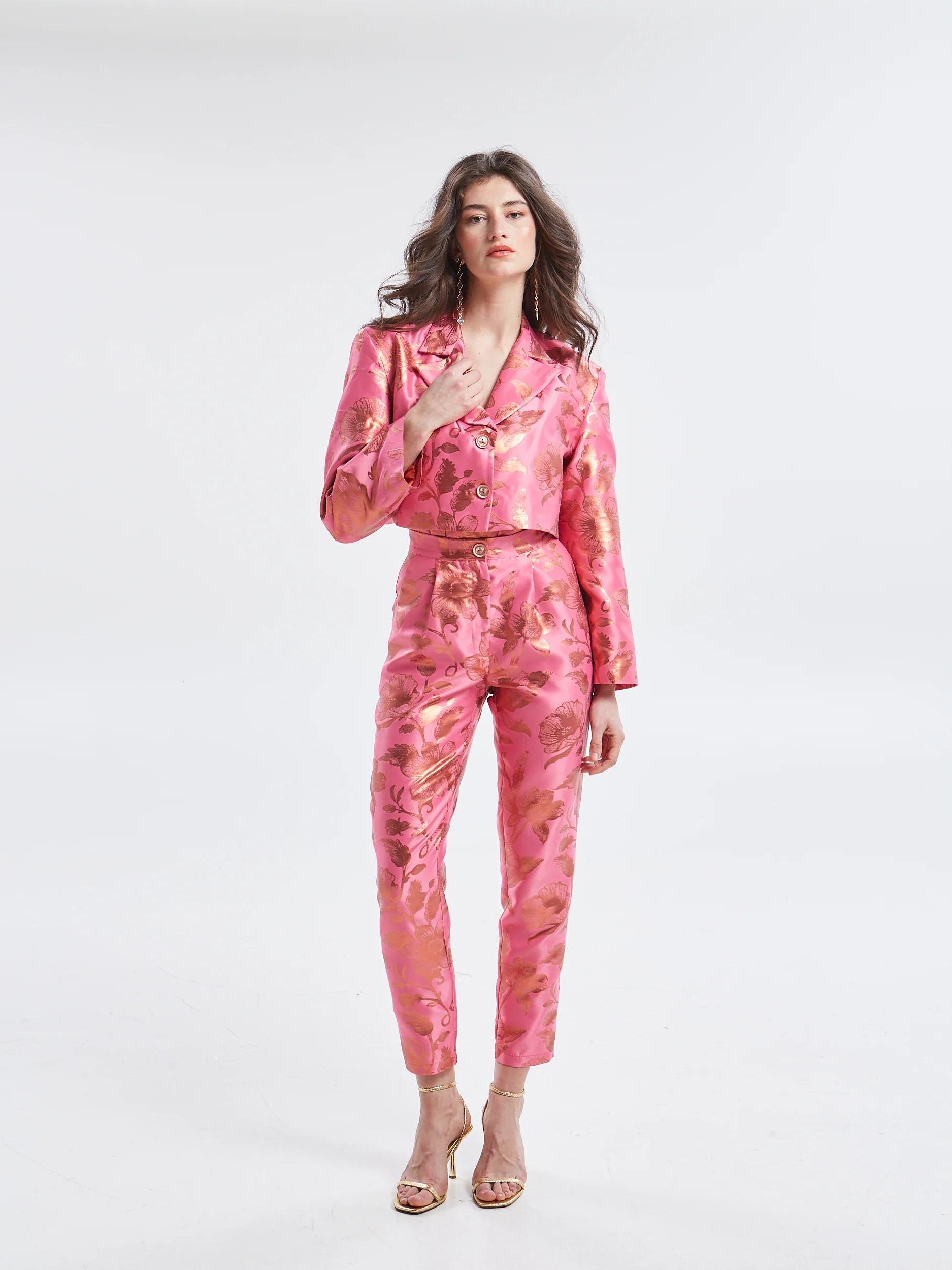 Solene brocade cropped blazer - Image 3