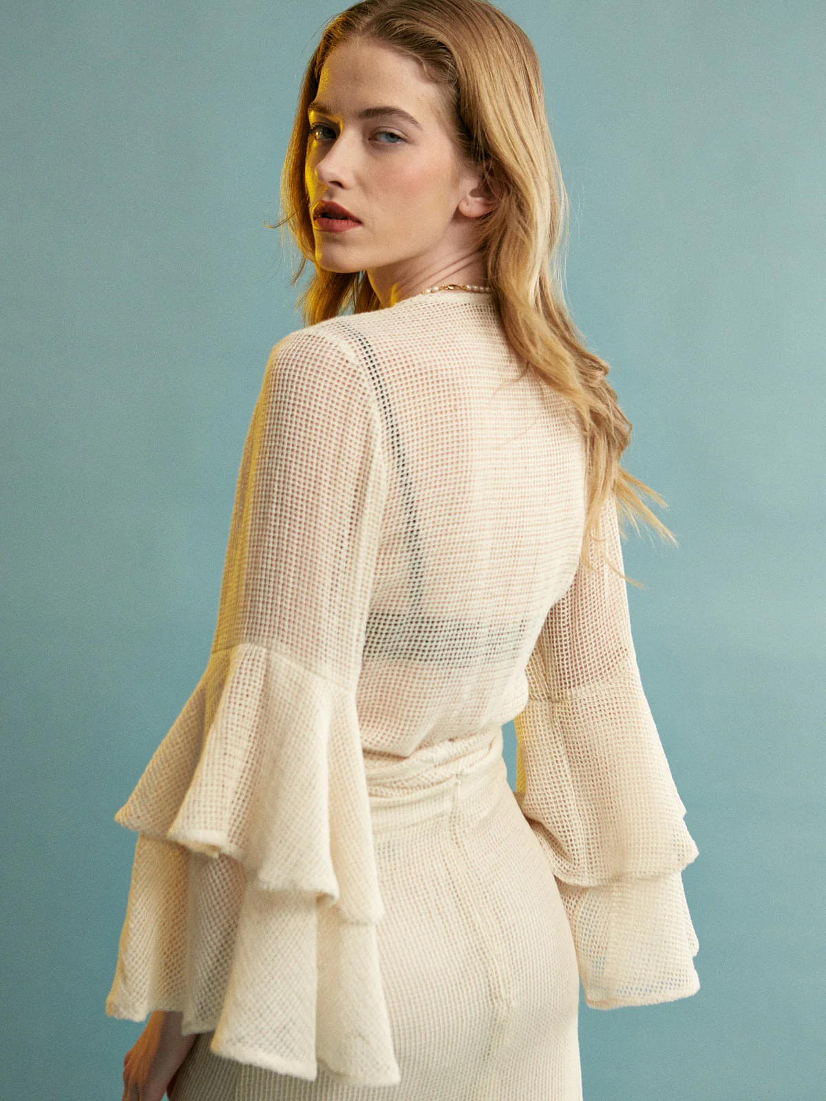 Zia cotton ruffle ecru skirt - Image 4