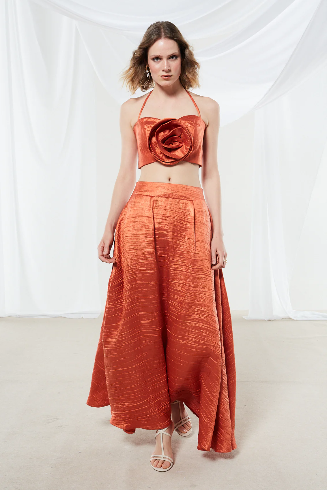 Zinnia wide rust orange skirt - Image 3
